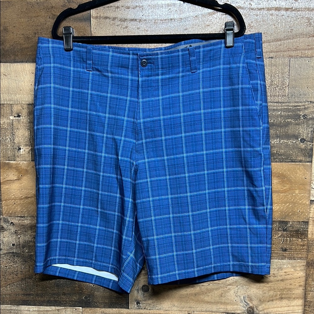 Grand Slam Performance Men's Shorts‎ Size 42 Plaid Indigo 360
